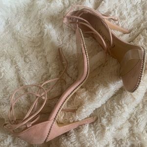 Strappy Pastel Pink Heels.